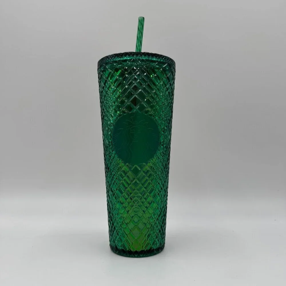 Starbucks Emerald Green Jeweled Cold cup 24oz Tumbler
